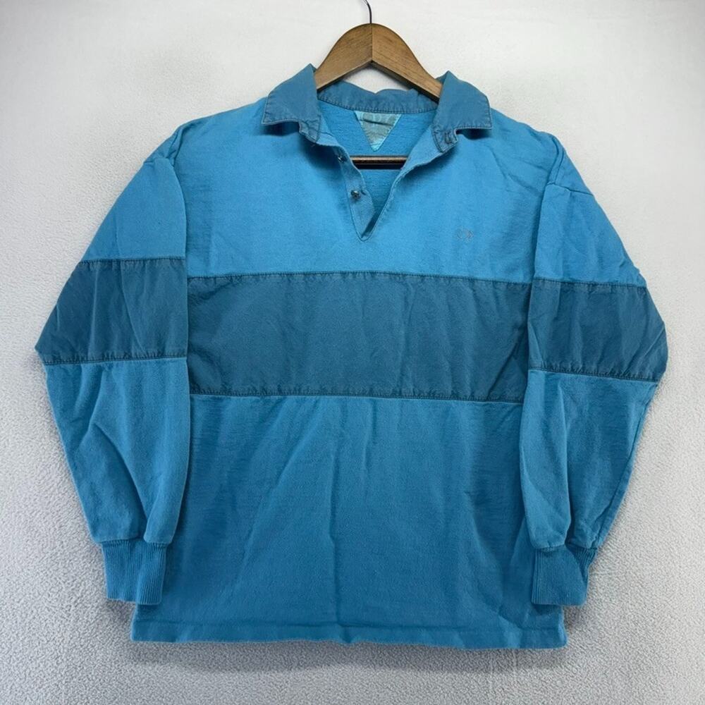 Vintage ocean Pacific Rugby Shirt Boys large Blue Preppy Colorblock Surf 80s USA